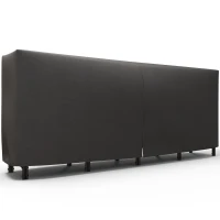 Outsunny 8ft Outdoor Firewood Rack with Cover, Adjustable Wood Storage Holder, Indoor Outdoor Log Rack, Black(m-2)