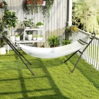 Outsunny Hammock Stand with Adjustable Height Steel Frame for 0.8" -1.2" Person 109.4" Black(m-1)