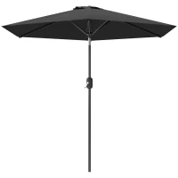Outsunny Patio Sun Umbrella, Outdoor Parasol with 6 Ribs, Black(m-2)