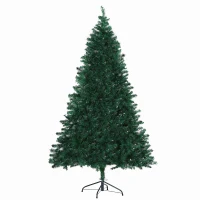 HOMCOM 6ft Christmas Tree Unlit Artificial Spruce Full Tree with Solid Metal Stand(m-2)