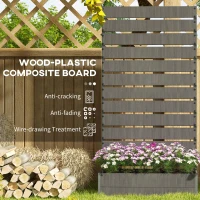 Outsunny Trellis Planter for Climbing Plants, Raised Garden Bed with Trellis, Planter Box for Outdoor Garden, Dark Grey(m-5)