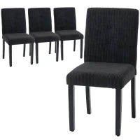 HOMCOM Modern Dining Chairs Set of 4, Kitchen Chairs with Rubberwood Legs and Padded Seat, Black(m-2)