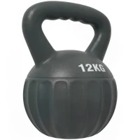 Soozier Kettlebell, 26 lbs Kettle Bell with Non-Slip Handle for Home Gym, Weight Lifting and Strength Training, Grey(m-11)