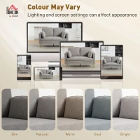HOMCOM Loveseat Sofa, 55" Small Sofa Couch with 2 Pillows, Metal Legs for Living Room, Bedroom, Apartment, Grey(m-6)