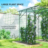 Outsunny Garden Arch Trellis, 6.4FT Tall Metal Plant Support Trellis Archway with Climbing Net for Climbing Plants(m-4)