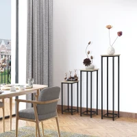 Outsunny 3 Packs Plant Stand Indoor, Metal Plant Stand Outdoor Plant Rack, Decorative Flower Display Holder for Patio Garden(m-8)