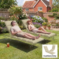 Outsunny Outdoor Lounge Chair Cushion with Zipper Reversible Chaise Lounge Cushion for Patio Indoor/Outdoor Beige(m-9)
