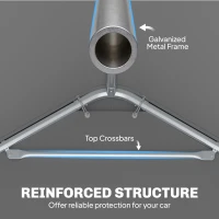 Outsunny 10' x 20' Heavy Duty Carport, Height Adjustable Portable Garage Car Canopy Tent Shelter with Doors, Windows, White(m-9)