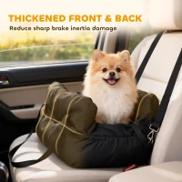 PawHut Dog Car Seat for Small Pets, Dog Booster Car Seat with Cushion and Storage Pockets, Machine Washable, Black(m-5)