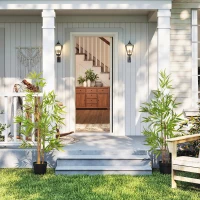 Outsunny Artificial Bamboo Tree, 4ft Fake Tree with Realistic Leaf and Natural Trunk, Decorative Plant in Nursery(m-1)