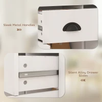 HOMCOM Sideboard Buffet Cabinet, 40" Kitchen Coffee Bar Cabinet with 3 Drawers and 2 Adjustable Shelves, White(m-6)