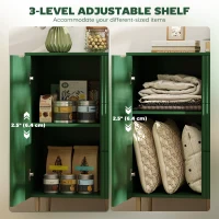 HOMCOM Modern Kitchen Storage Cabinet, Sideboard Buffet Cabinet w/ 3 Drawers and Adjustable Shelves for Kitchen Hallway, Green(m-5)