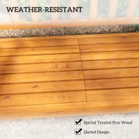 Outsunny Wooden Bench with Liftable Middle Table, Outdoor Bench, Patio Loveseat for Porch, Backyard, Seats 2-3 People(m-5)