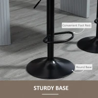 HOMCOM Bar Stools Set of 2, Swivel Counter Height Barstools with Back, Footrest, Adjustable Height, Dark Brown(m-6)