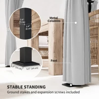 Outsunny 10' x 20' Metal Retractable Pergola Canopy with Sidewalls, Outdoor Gazebo UPF30+ Sun Shade Shelter for Garden, Deck(m-7)