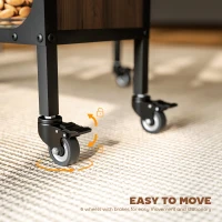 HOMCOM Folding Dining Table, Extendable Kitchen Table for Small Spaces with Storage Shelf and 6 Wheels, Light Brown(m-7)