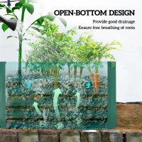 Outsunny 6' x 3' x 2' Raised Garden Bed, Galvanized Planter Box for Growing Flowers, Herbs and Vegetables, Dark Green(m-6)