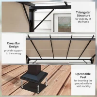 Outsunny 12' x 10' Outdoor Patio Gazebo Pergola with Retractable Canopy Roof, Steel Frame with Stakes, Light Brown(m-6)