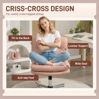 HOMCOM Armless Office Chair, Criss Cross Chair with Adjustable Height & Tilt Function for Home Office, Study, Pink(m-4)