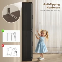 HOMCOM 72" Pantry Cabinet, Farmhouse Freestanding Kitchen Storage Cabinet with Adjustable Shelves for Dining Room, Black(m-7)