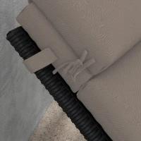 Outsunny Patio Chaise Lounge Chair Cushion Replacement Sun Lounger Pads with Headrest and Ties, Dark Grey(m-9)