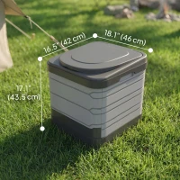 Outsunny Portable Toilet for Adults Foldable Porta Potty 12 Coagulant Packets for Camping Travel RV Outdoor Use(m-3)