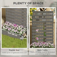 Outsunny Trellis Planter for Climbing Plants, Raised Garden Bed with Trellis, Planter Box for Outdoor Garden, Dark Grey(m-4)
