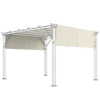 Outsunny 2 Pcs UV Protection Pergola Replacement Canopy, Pergola Shade Cover, Easy to Install, for 10' x 10' Pergola, Cream White(m-2)