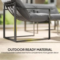 Outsunny 4 Piece Outdoor Furniture Set, Patio Conversation Set with Tempered Glass Table, Loveseat, Chairs, Cushions, Light Grey(m-6)