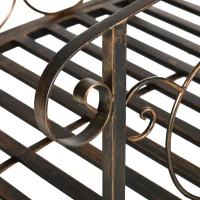 Outsunny 6FT Steel Garden Bridge with Safety Siderails, Decorative Arc Landscaping Bridge for Backyard Creek Stream Pond, Brown(m-9)