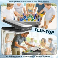 Outsunny 80 Quart Rolling Patio Cooler Cart with Storage Shelf, Patio Cooler with Locking Wheels, Bottle Opener & Cap Catcher(m-6)