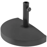Outsunny 20 lbs Resin Half Parasol Base Outdoor Umbrella Stand Weight, Concrete Garden Parasol Stand, Black(m-11)