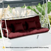 Outsunny 4-Piece Back and Seat Cushion Pillows Replacement and Pillows, Patio Chair Cushions Set with Ties, Wine Red(m-3)