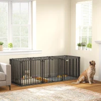PawHut 83 Inch Heavy Duty Dog Crate, Extra Large Metal Dog Cage Kennel with Mat for Large Breeds, Modular Puppy Playpen(m-8)
