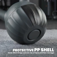 Soozier Kettlebell, 26 lbs Kettle Bell with Non-Slip Handle for Home Gym, Weight Lifting and Strength Training, Grey(m-4)