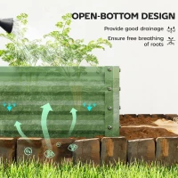 Outsunny Galvanized Raised Garden Beds, Outdoor Planter Box, Set of 2, for Flowers, Herbs and Vegetables, Light Green(m-5)
