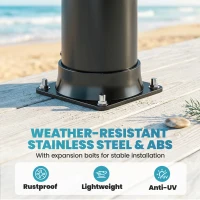 Outsunny 10.6 Gal Solar Heated Shower, 7.2 FT Outdoor Shower with 2 Shower Heads, Adjustable Temperature, Foot Faucet(m-9)