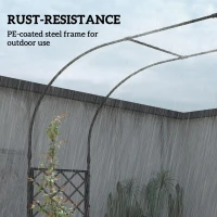 Outsunny Garden Arch Outdoor Trellis Arbor with 2 Planter Boxes, 109.4" x 15.7" x 86.6", Black(m-6)