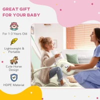 Qaba 5 in 1 Rocking Horse for Toddlers 1-6 Years with Balance Board, Push Handle, 4 Smooth Wheels(m-6)