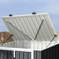 Outsunny 5ft x 3ft Outdoor Storage Shed, Garbage Bin Shed Organizer with Lockable Double Doors and Openable Lid(m-10)