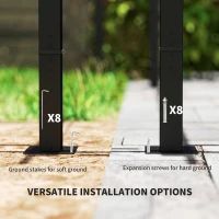 Outsunny 10' x 20' Metal Retractable Pergola Canopy with Sidewalls, Outdoor Gazebo UPF30+ Sun Shade Shelter for Garden, Deck(m-9)