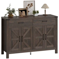 HOMCOM Sideboard Buffet Cabinet, Farmhouse Kitchen Storage Cabinet w/ 2 Drawers and Shelves for Living Room, Entryway(m-11)