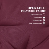 Outsunny 4-Piece Back and Seat Cushion Pillows Replacement and Pillows, Patio Chair Cushions Set with Ties, Wine Red(m-4)