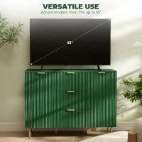 HOMCOM Modern Kitchen Storage Cabinet, Sideboard Buffet Cabinet w/ 3 Drawers and Adjustable Shelves for Kitchen Hallway, Green(m-6)