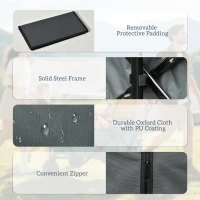 Outsunny Outdoor Pull Along Trailer Folding Camping Trailer for Beach Garden with Handle, Anti-Slip Wheel - Dark Grey(m-5)