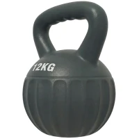 Soozier Kettlebell, 26 lbs Kettle Bell with Non-Slip Handle for Home Gym, Weight Lifting and Strength Training, Grey(m-2)