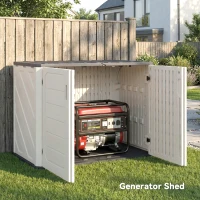 Outsunny 35 Cu.Ft Outdoor Storage Cabinet, Waterproof HDPE Outdoor Storage Shed with Lockable Doors and Openable Top(m-10)