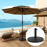 Outsunny 26 lbs Resin Round Patio Umbrella Base, Umbrella Stand Base, Outdoor Umbrella Stand for Outdoor, Lawn, Poolside(m-1)