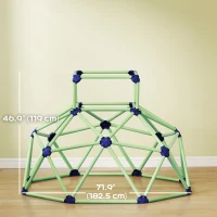 Qaba Climbing Dome, 6FT Geometric Dome Climber, Indoor Outdoor Jungle Gym Playground for Kids 3-8 Boys Girls, Green(m-3)