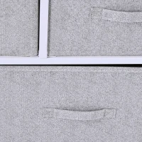 HOMCOM Linen Drawer Cabinet Organizer Storage Dresser Tower with 5 Removable Drawer Metal Frame Adjustable Feet for Living Room, Kitchen, Bathroom, Grey(m-9)